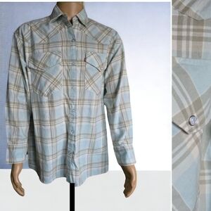 NWT LEVI'S Light Flannel Snap Up Cowboy/Ranch Button Up Size MED